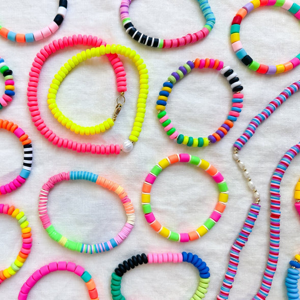 Polymer Clay Barrel Beads - Black