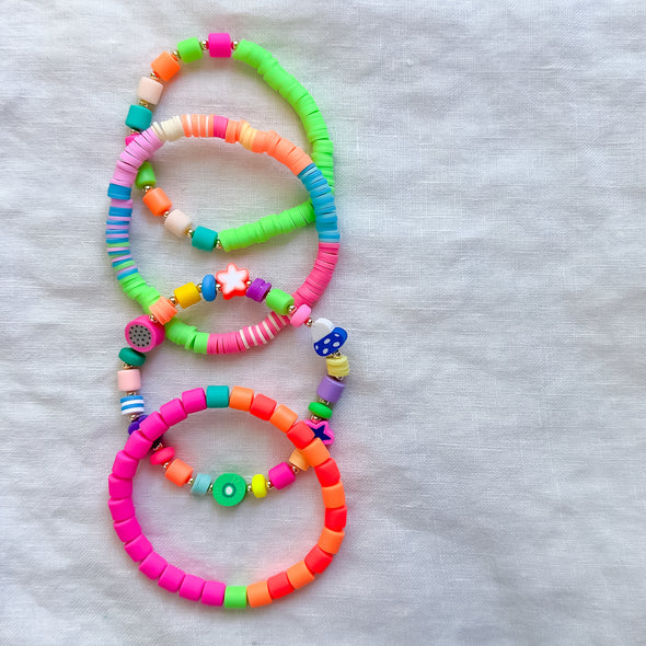 Polymer Clay Barrel Beads - Aqua