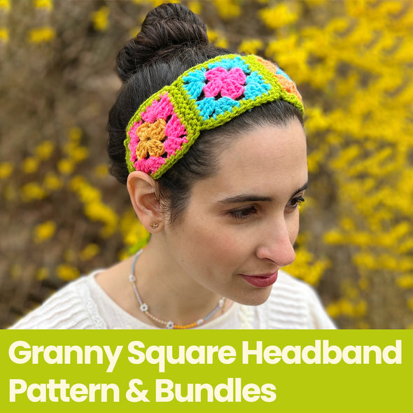 Granny Square Headband - Crochet Pattern & Yarn Bundles