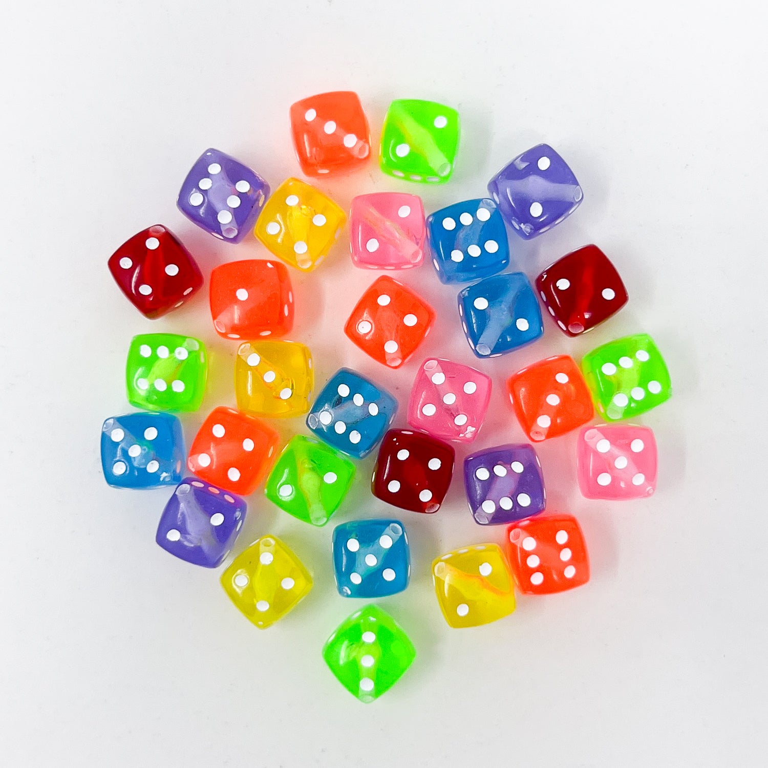 Acrylic Dice Beads The Neon Tea Party