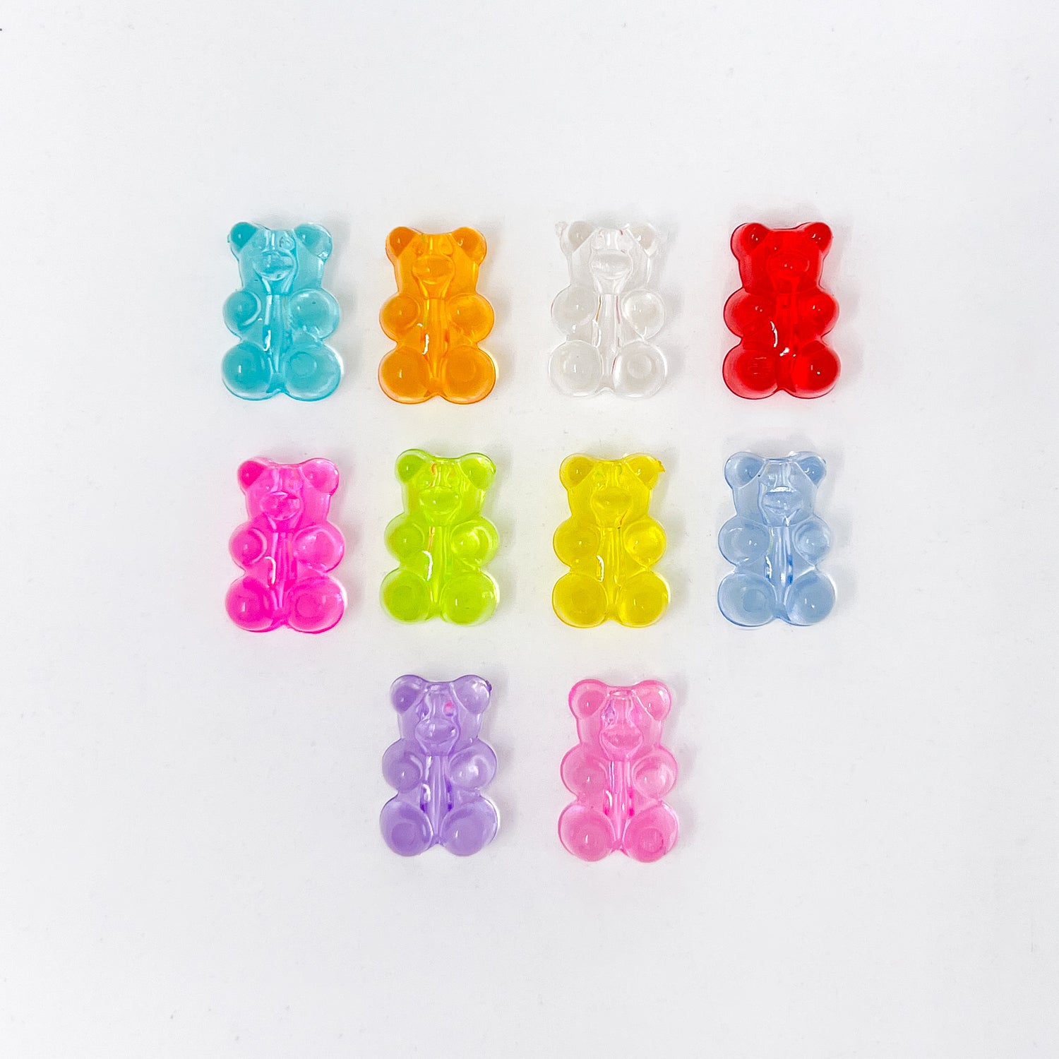 Stiesy 180 Pcs 9 Colors Gummy Bear Beads with Vertical Hole Transparent  Acrylic Bear Shape Loose Beads for Bracelet Necklace Earring Jewelry Making  