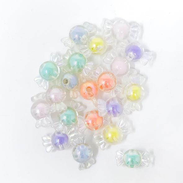 Candy Beads, Iridescent Pastel