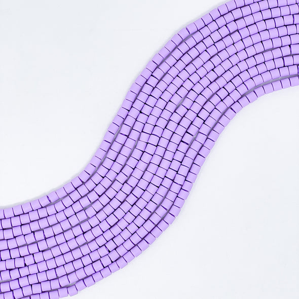 Polymer Clay Barrel Beads - Lavender