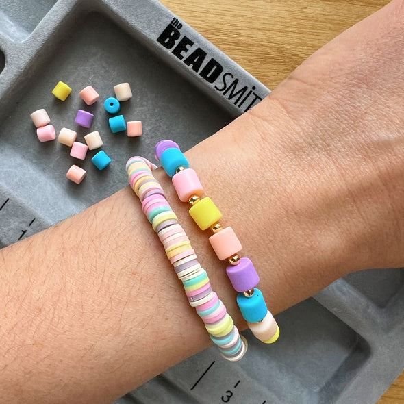 Polymer Clay Barrel Bead Bundle - Pastel