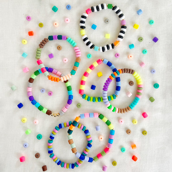 Polymer Clay Rondelle Beads, 6mm - Turquoise