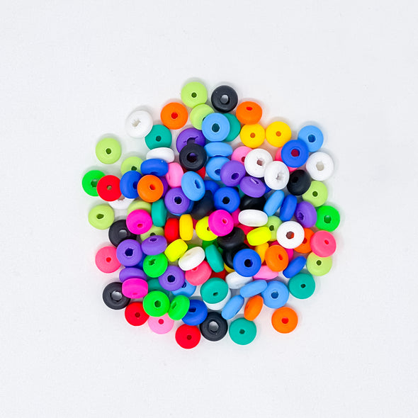 Polymer Clay Rondelle Beads, 6mm - Mixed Colors