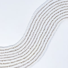 Polymer Clay Rondelle Beads, 6mm - White