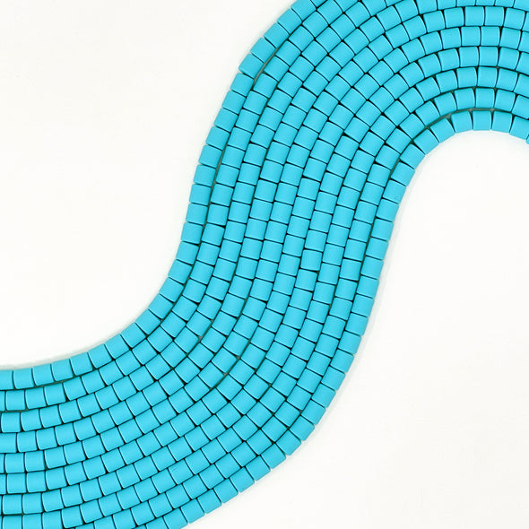 Polymer Clay Barrel Beads - Turquoise
