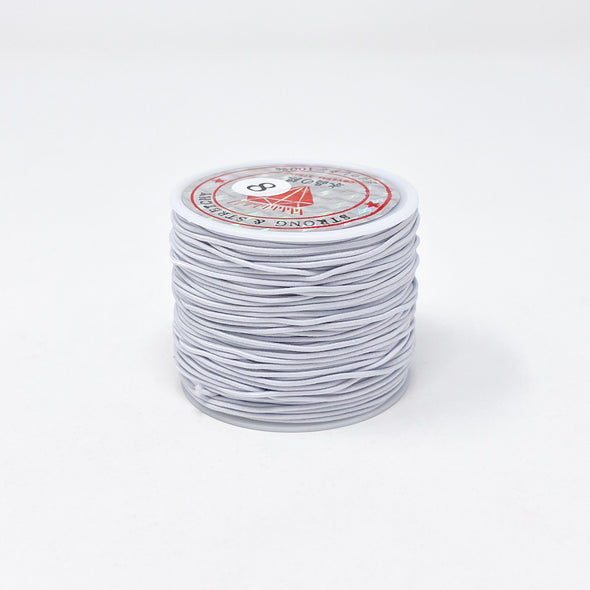 White Elastic Beading String, 0.8mm