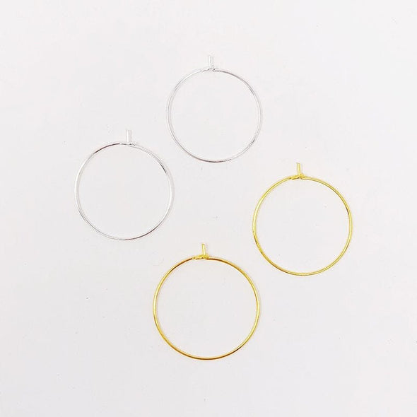 Hoop Earrings, 1" The Neon Tea Party Gold-tone