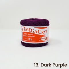 Omegacryl Yarn Omega 13. Dark Purple 