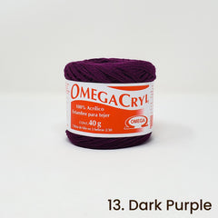 Omegacryl Yarn Omega 13. Dark Purple