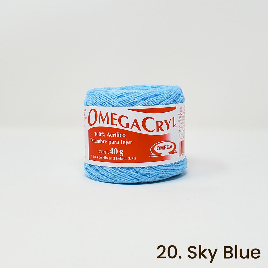 Omegacryl Yarn Omega 20. Sky Blue