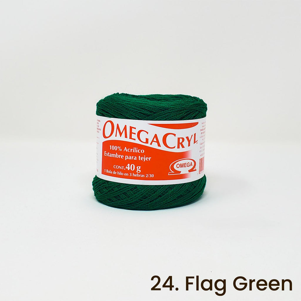 Omegacryl Yarn Omega 24. Flag Green