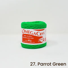 Omegacryl Yarn Omega 27. Parrot Green