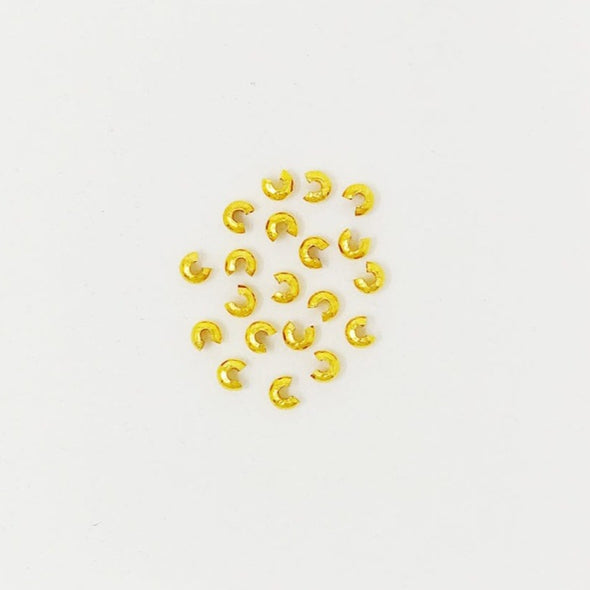 Crimp Covers, Gold (20 pcs) Jewelry Findings The Neon Tea Party