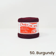 Omegacryl Yarn Omega 50. Burgundy