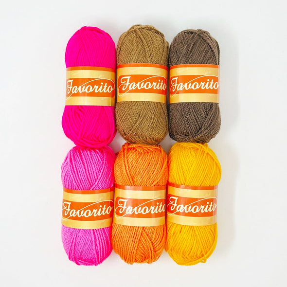 Favorito Yarn Bundle - Cinnamon Tea The Neon Tea Party 