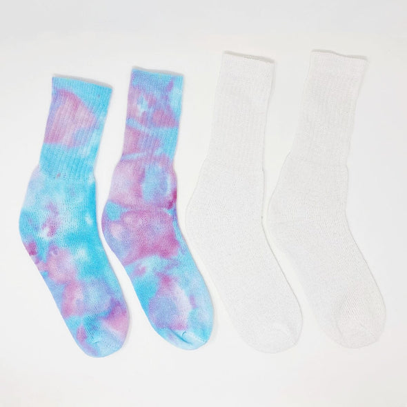 Dyeable Cotton Crew Socks, Women's Dyeable The Neon Tea Party 