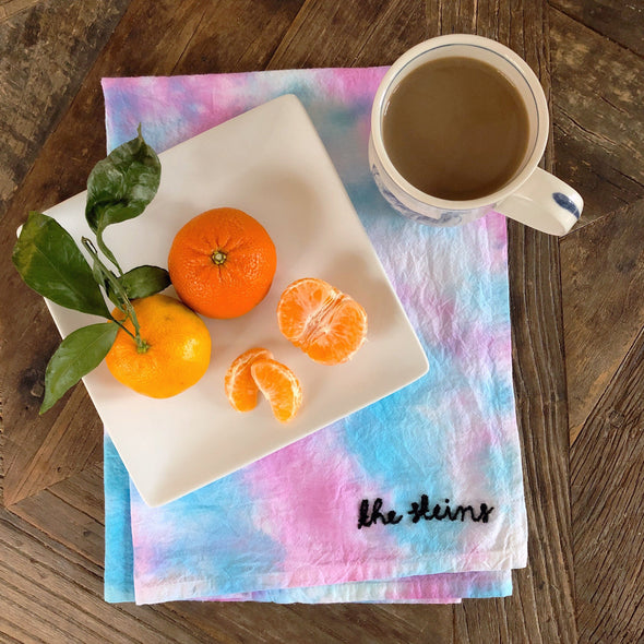 Dyeable Cotton Kitchen Towel Dyeable The Neon Tea Party 