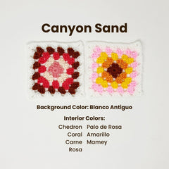 Granny Square Cardigan - Pattern & Yarn Bundles Needlecraft Patterns The Neon Tea Party Canyon Sand Size 1 