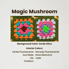 Granny Square Cardigan - Pattern & Yarn Bundles Needlecraft Patterns The Neon Tea Party Magic Mushroom Size 1