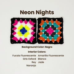Granny Square Cardigan - Pattern & Yarn Bundles Needlecraft Patterns The Neon Tea Party Neon Nights Size 1