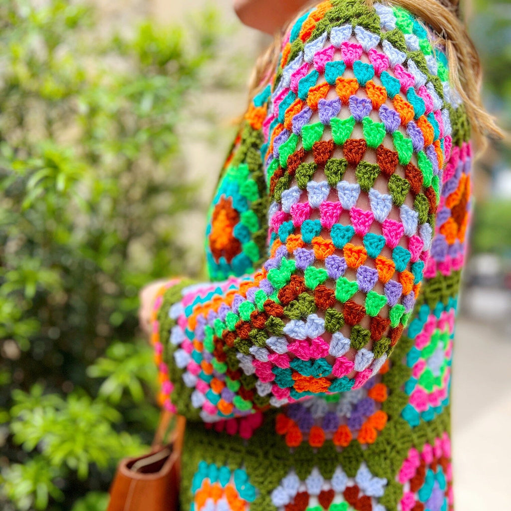 Granny Square Cardigan - Pattern & Yarn Bundles Needlecraft Patterns The Neon Tea Party