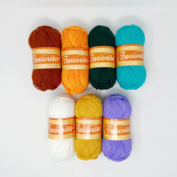 Favorito Yarn Bundle - Patchouli Patchwork The Neon Tea Party 