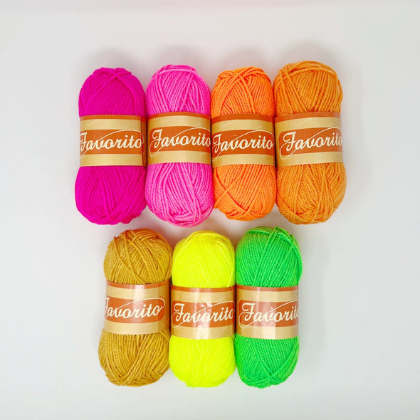 Favorito Yarn Bundle - Peace Love Neon The Neon Tea Party 