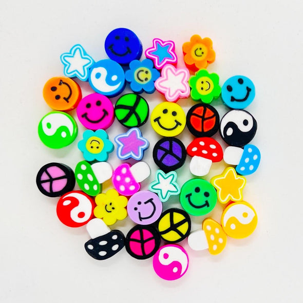 Polymer Clay Groovy Bead Mix Beads The Neon Tea Party 