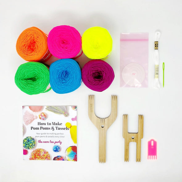 Pom Pom & Tassel Kit - Deluxe The Neon Tea Party Neon