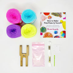 Pom Pom & Tassel Kit - Starter The Neon Tea Party Pastel - Omegacryl