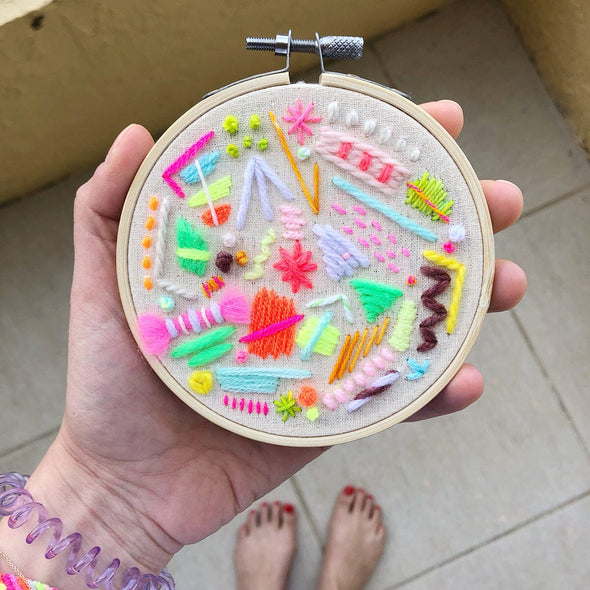 Embroidery Hoop, 5" The Neon Tea Party