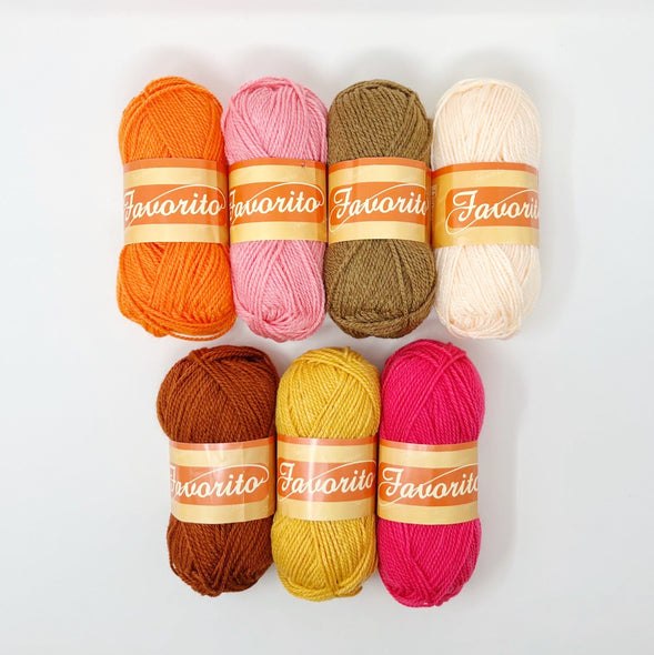 Favorito Yarn Bundle - Rusty Rose-Colored Glasses The Neon Tea Party 