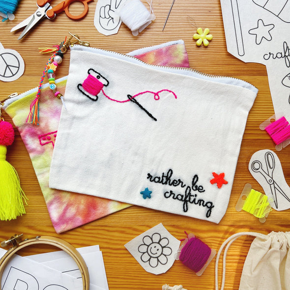 Embroidered Pouch Bundle The Neon Tea Party