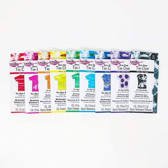 Tulip® One-Step Tie-Dye® Refills - The Whole Dye Rainbow! (9 Colors) Tulip