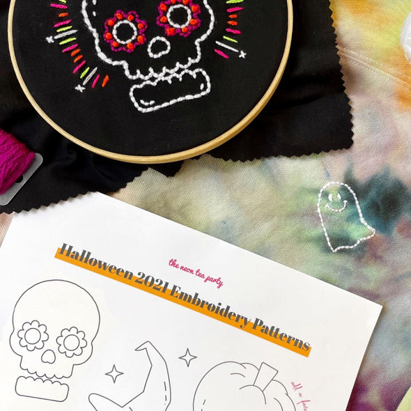 Halloween Embroidery Template The Neon Tea Party