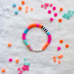 Polymer Clay Rondelle Beads, 6mm - Orange