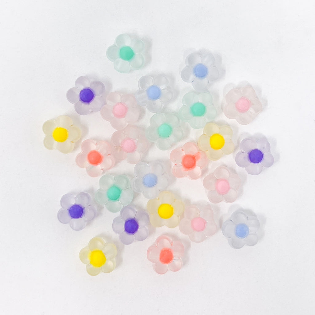 Frosted Pastel Flower Beads