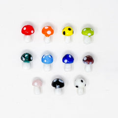 Glass Mushroom Beads, Mixed Colors