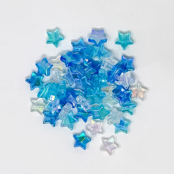 Iridescent Star Bead Mix - Hanukkah