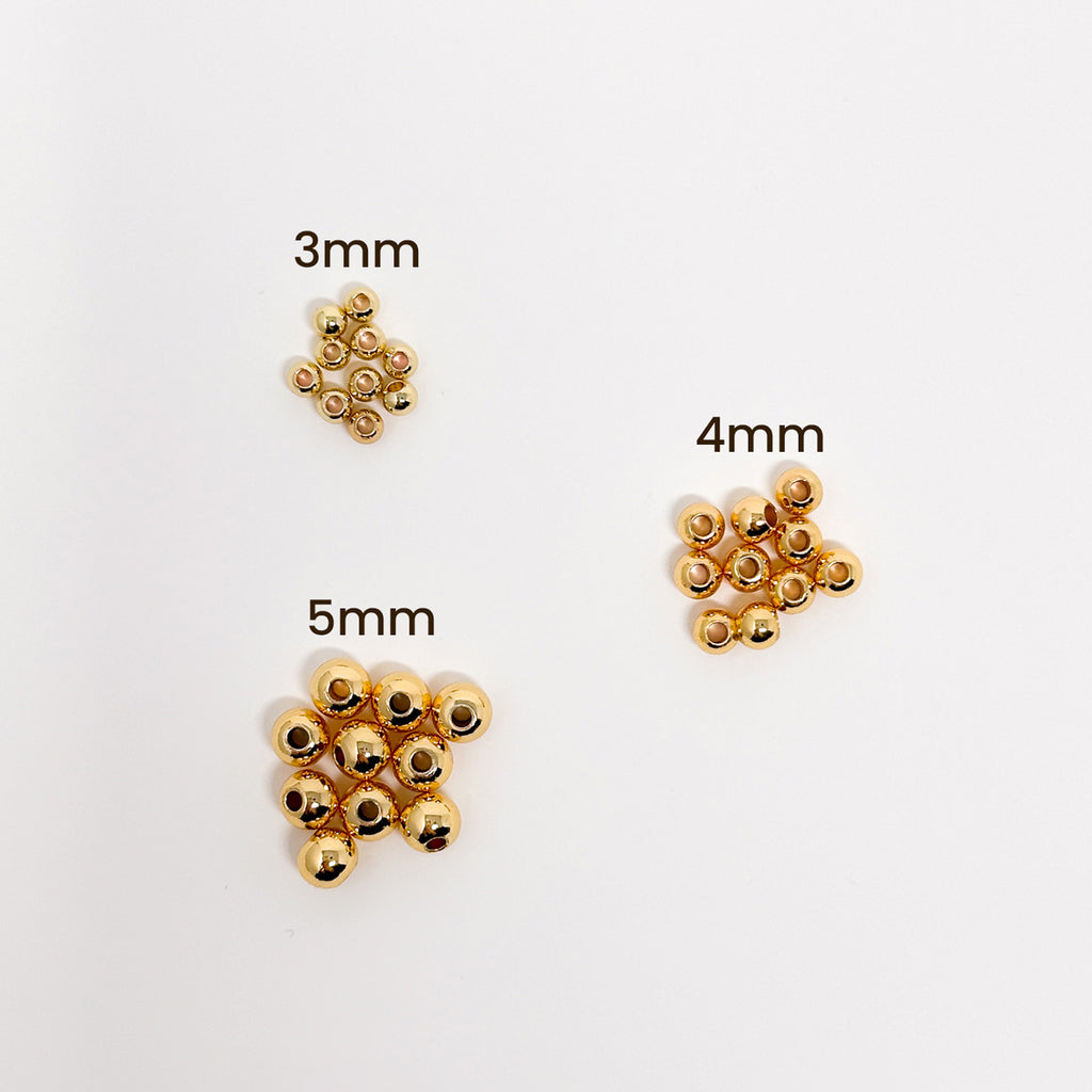 14K Gold Plated Spacer Beads (3mm, 4mm, 5mm)
