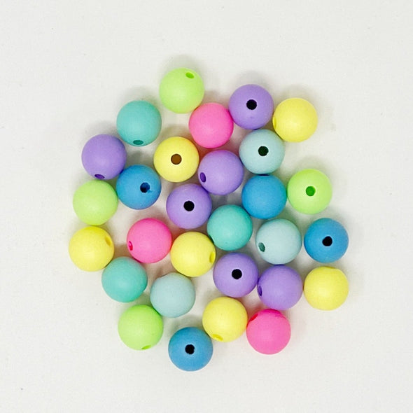 Large Pastel Round Beads, 10mm