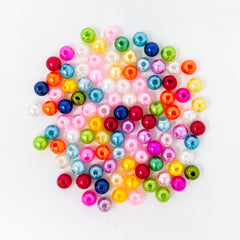Mixed Color Faux Pearl Beads, 6mm