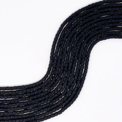 Polymer Clay Barrel Beads - Black