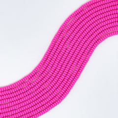 Polymer Clay Rondelle Beads, 6mm - Fuchsia