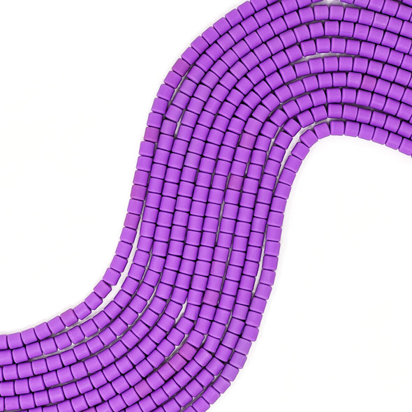 Polymer Clay Barrel Beads - Purple