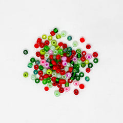 Seed Bead Mix (6/0) - Reds & Greens