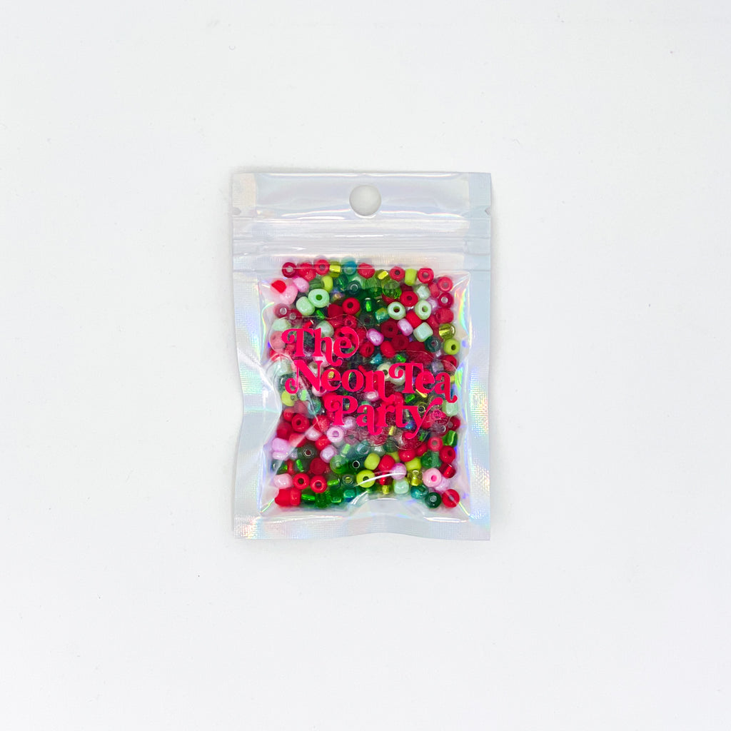Seed Bead Mix (6/0) - Reds & Greens